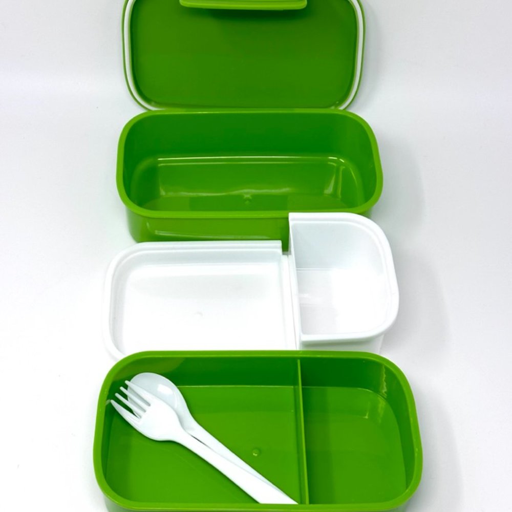 Bento Double Stack Rectangular Plastic Microwavable Lunch Box - Picture 5 of 7